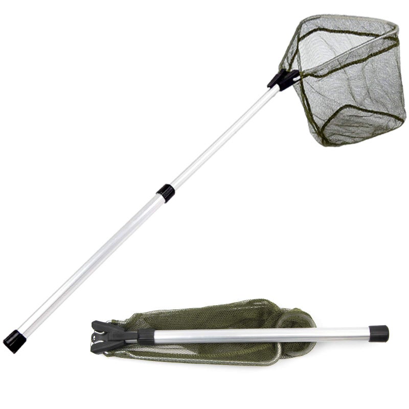 YVLEEN Kids Fishing Net for Lakes - Minnow Nets for Kids - Aluminum Collapsible Telescopic Fishing Pole Handle and Nylon Mesh Small Fishing net - Butterfly Nets for Kids Outdoor Playing - Image 1